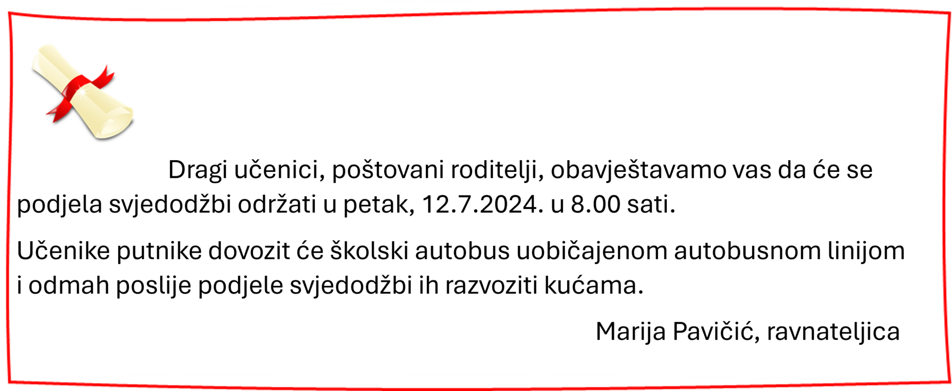 Podjela svjedodžbi